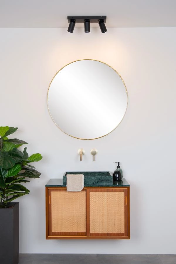 Lucide TAYLOR - Deckenstrahler Badezimmer - LED Dim to warm - GU10 - 3x5W 2200K/3000K - IP44 - Schwarz - Atmosphäre 1